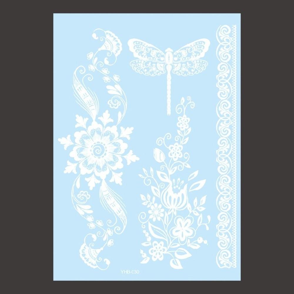 Waterproof Temporary Tattoo Stickers Long-lasting Body Art Tattoo White Tattoo Stickers Women Men