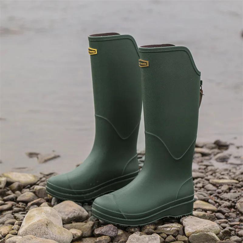 Fashion 2024 New Rain Boots High-top Same Style for Men Women Waterproof Shoes Long Boots Rubber Shoes Lightweight Non-slip Overshoes