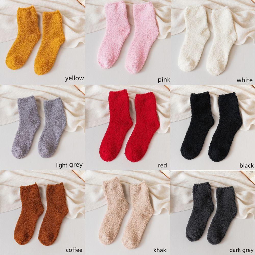 Christmas Gift Winter Warm Breathable Soft Coral Velvet Socks Bed Floor Fluffy Cosy Sleep Socks