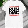 Винтажные Мужские Футболки с Принтом Hip Hop Rock Музыки Run Dmc, Короткий Рукав, Уличная Одежда, Свободные Женские Футболки, Повседневные Модные Футболки