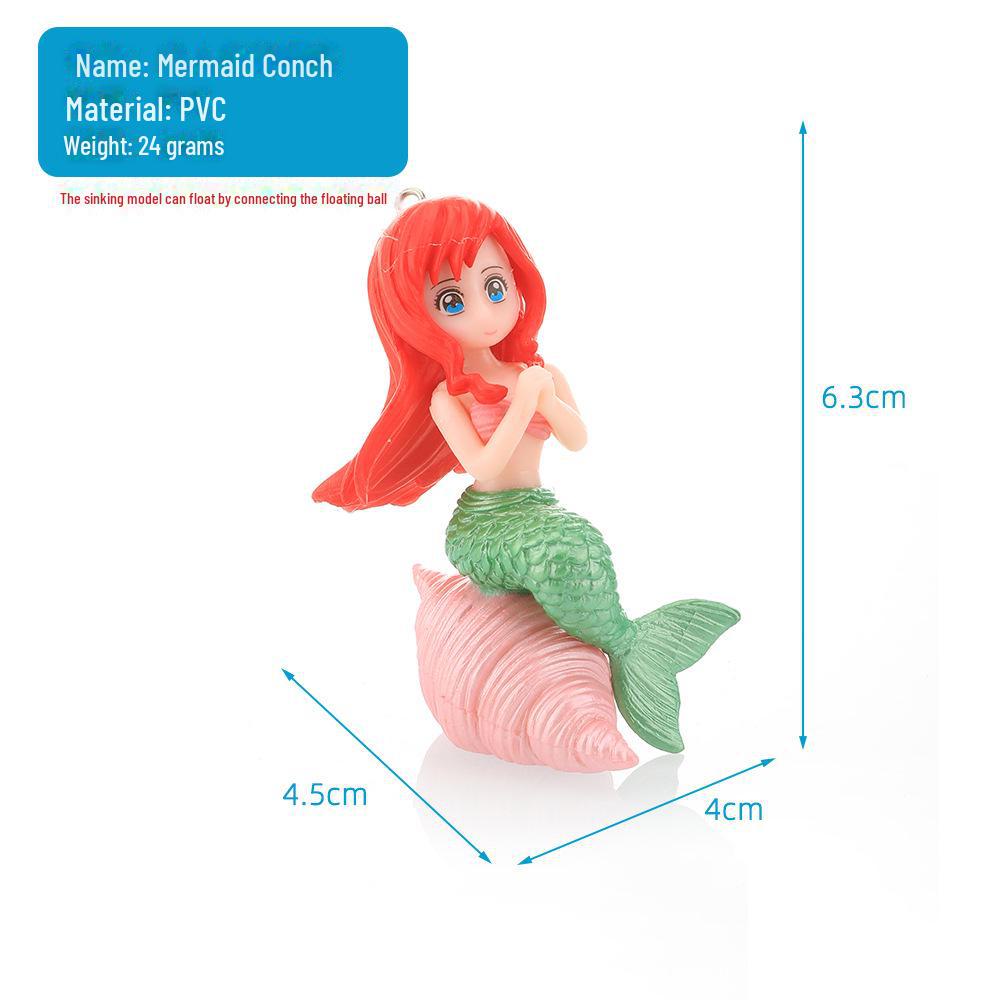 Mermaid Aquarium Décor: Creative Fish Tank Landscape and Bonsai Ornaments with PVC Cartoon Shells