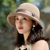 Корейская элегантная шляпа-ведро, модная, стандартная, защита от ультрафиолета, женская вязаная шляпа-ведро, солнцезащитная шляпа для путешествий на открытом воздухе, солнцезащитная шляпа