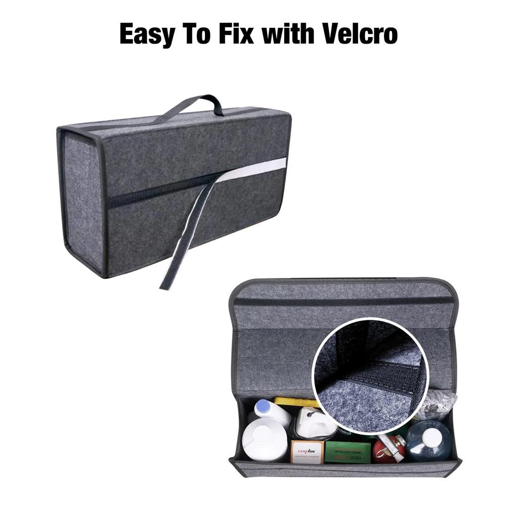 Большой противоскользящий органайзер для багажника, сумка для хранения автомобиля, органайзер для багажника автомобиля, мягкий войлочный ящик для хранения, аксессуары