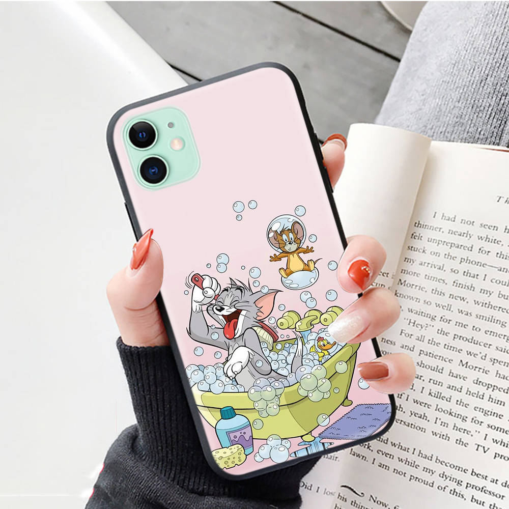 Черный чехол для OPPO Reno 8 6 5 4 Pro Plus Find X3 A17 A3 A31 A38 A40 A53 A54 A55 A74 A76 A78 A77 A80 A94 A95 A96 Lite C-45 Том и Джерри