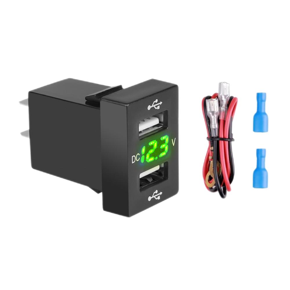 KBT 3.1A 12-24V Автомобильное зарядное устройство, двойной USB-порт, адаптер для зарядки мобильного телефона со светодиодным вольтметром для Suzuki Toyota