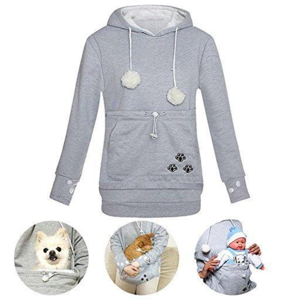 Свитер с большой вышивкой Japanese Cat Dog Kangaroo Pet Pack Свитер с капюшоном