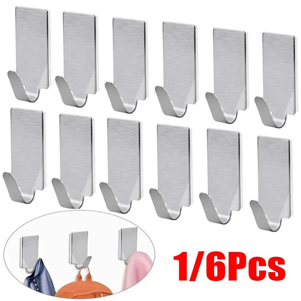 1/6Pcs Kitchen Bathroom Wall Hanger Hook Small Towel Rack Hanger New Bathroom Organizer