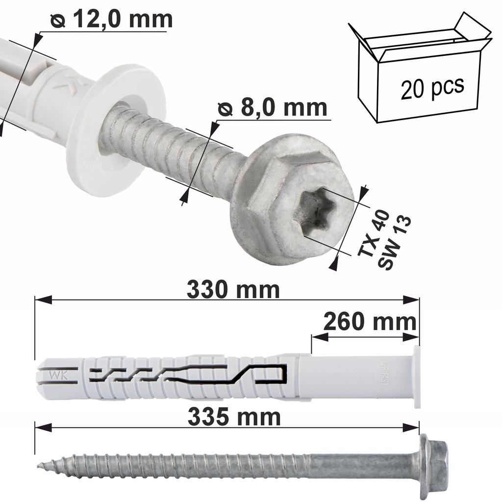 Frame expansion bolts KPR-FAST-12330K (20)