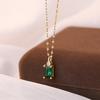 Emerald Flash Women's Green Diamond Clavicle Necklace - 2023 Luxury Niche Design