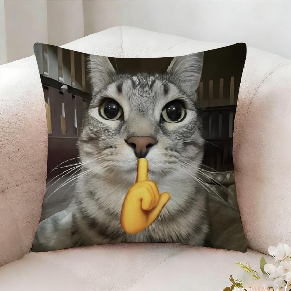 Чехол на подушку с мемом про кота Подушка с двусторонней печатью Подушка для дивана Подушка для изголовья кровати