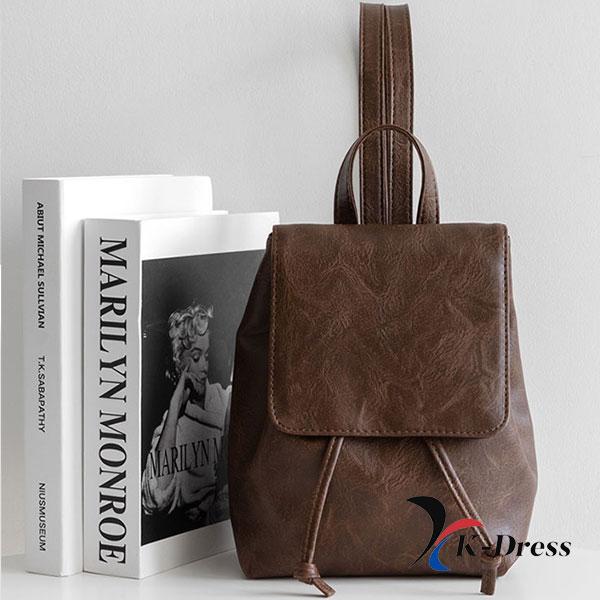 Винтажный кожаный рюкзак с клапаном, мини-рюкзак (2 цвета)