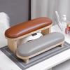 Nail Art Hand Rest Wood Stand Soft Sponge Filling Solid Color Faux Leather Wrist Support Professional Manicure Stand Palm Arm Support Pillow for Nail