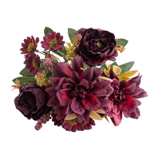 Связка искусственных цветов Искусственный букет из георгин Реалистичные искусственные цветы для цветочной композиции Украшения для свадьбы дома