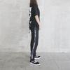 Off-White Повседневные вязаные спортивные штаны с буквенным принтом в боковую полоску, мужские брюки, черные OMCH008E18A200011000