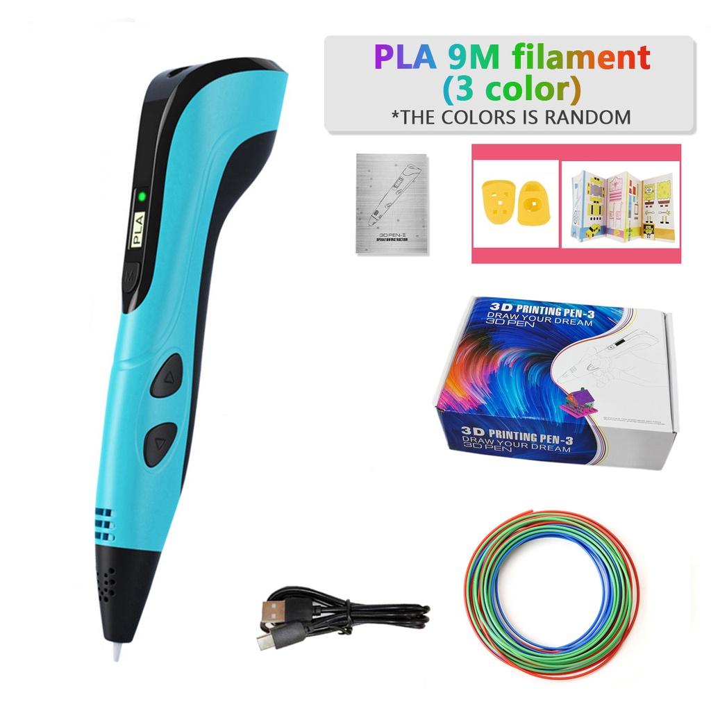 Новинка 2023 года, набор ручек для 3D-печати с PLA-нитью для детей, детский день рождения, Рождество, креативный подарок «сделай сам», ЖК-дисплей