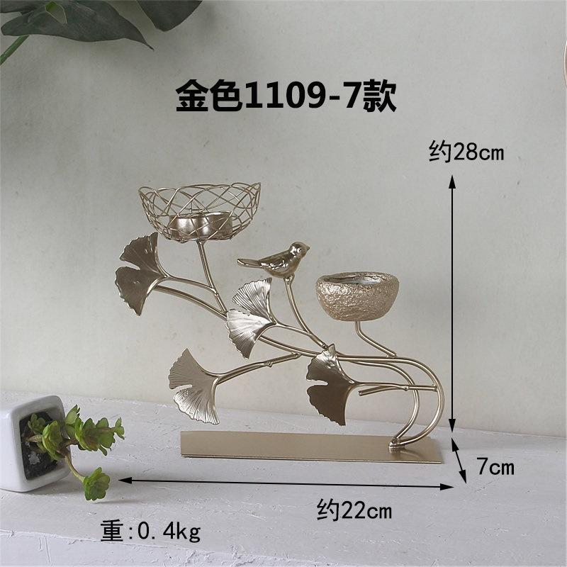 Golden Iron Art Bird's Nest Candlestick Bird Candle Holder Ornament Candle Tray Home Dining Table Creative Romantic Candle Stand