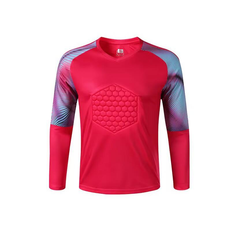 Professional Goalkeeper Kit Long Sleeve Soccer Jersey With Chest Elbow Pads Training Match Uniform Set