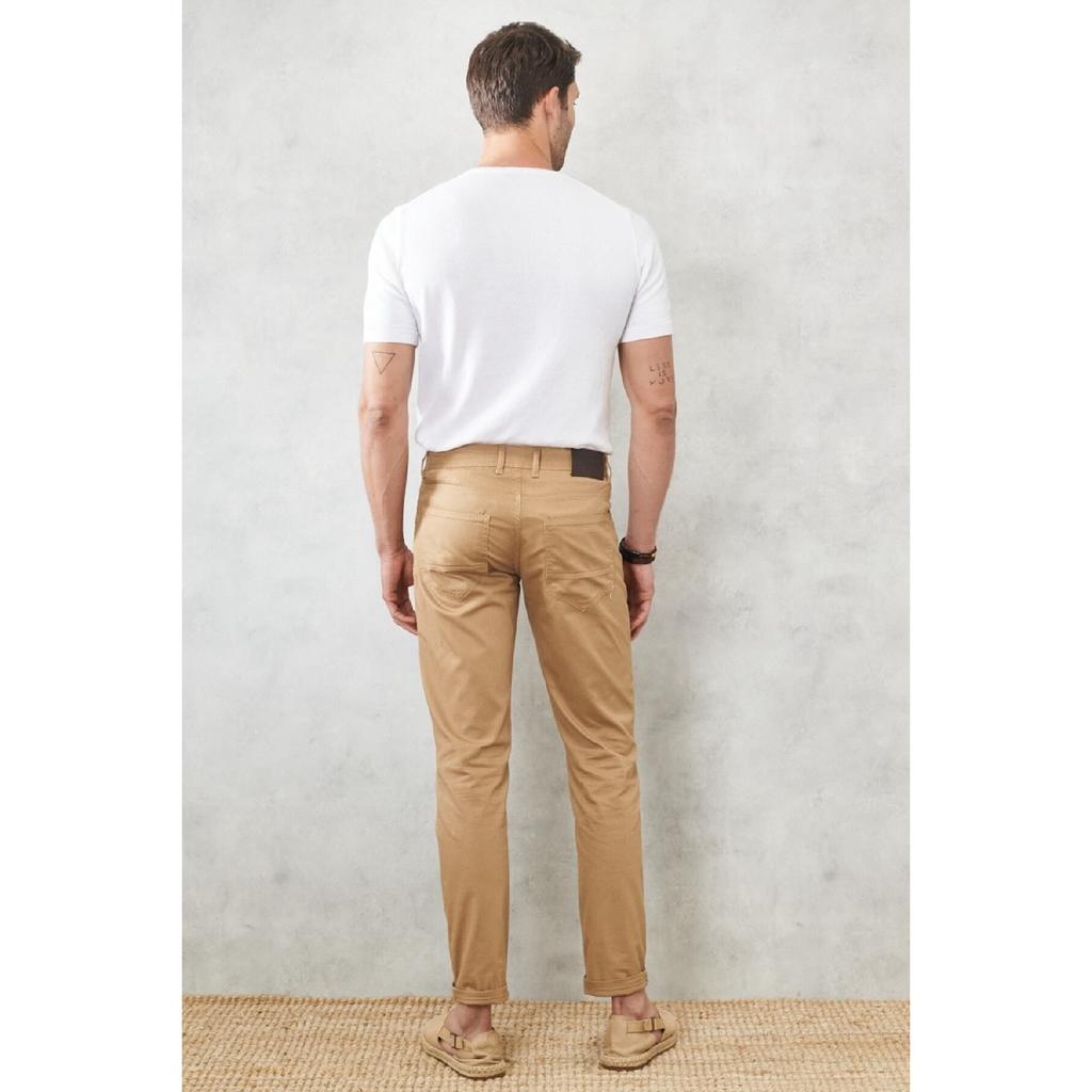 Мужские брюки-чинос светло-коричневого цвета Slim Fit с 5 карманами