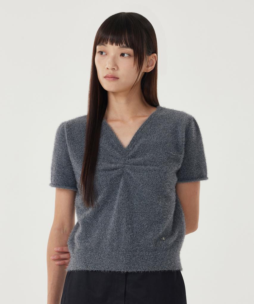 COVERNAT WOMAN Hairy Half Knit Light Gray