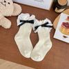 Girl Spring Autumn New Lace Bow Socks Korean Academy Style Student Children Mid Length Socken Baby Princess Kid Cotton Stockings