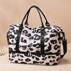 Раздельная спортивная сумка для фитнеса с леопардовым принтом, женская дорожная сумка большой вместимости, расширяемая сумка для хранения с разделением, сумки для обуви