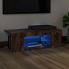 VidaXL TV Cabinet with LED Lights Smoked Oak 90x39x30 Cm, Tv Stand, Media Cabinet, Hifi Cabinet, Tv Unit, Media Unit, 822665
