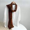 Retro Ethnicall Cotton Slim Spliced Scarf for Women Narrow Elongated Neck Protection Scarf Personalized Scarves