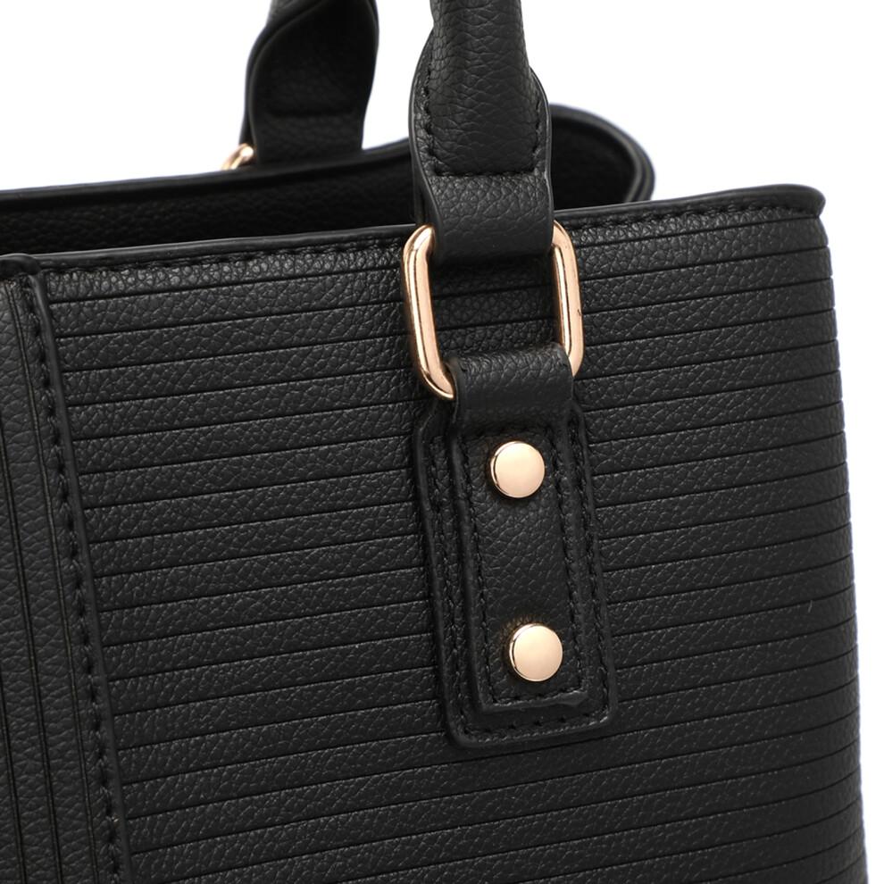 (Black) Modern Elegance PU Leather Lady's Tote Bag