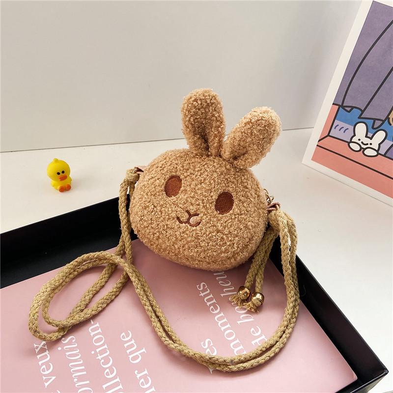 Children's Cute Plush Rabbit Crossbody Bag: Fashionable Coin Purse for Baby Girls