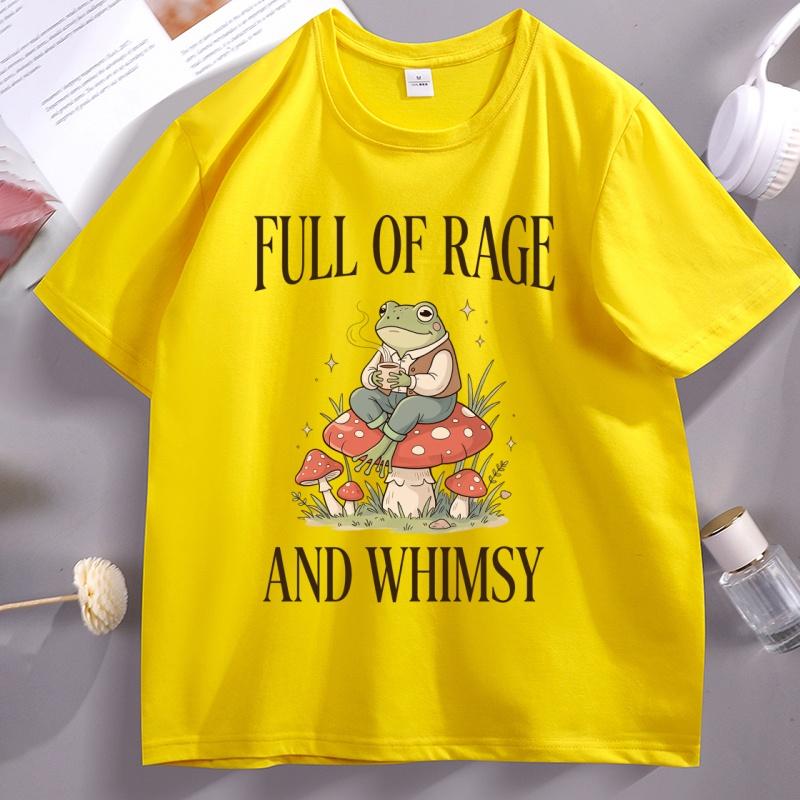 Full Of Rage And Whimsy Tshirt Funny Frog Cottagecore T Shirt Unisex Unisex Short Sleeve Roud Neck Printed Tshirts Clothing