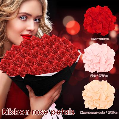 Шелковый лепесток розы Полуфабрикат лепестка розы Ленточный лепесток розы Ручная работа Вечная роза своими руками Рамос Цветы Букеты Вечная флористика