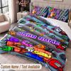 Custom Name Text 3Pcs Bedding Set Among Us Duvet Cover And Two Pillowcases