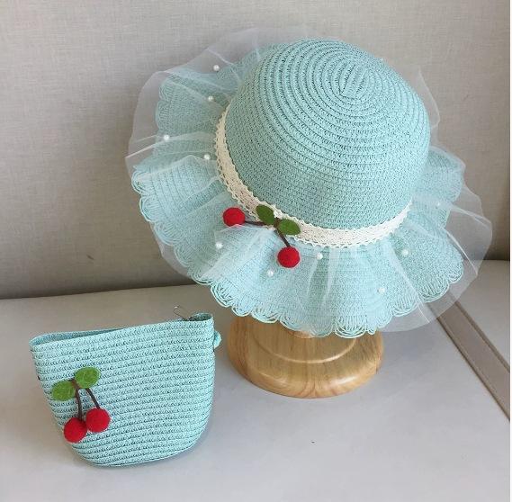 Summer Children's Sun Protection Beach Straw Hat Princess Girl's Vacation Woven Sun Hat