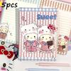 5 шт. Sanrio Новая Милая Пара Хелло Китти Блокнот A5 Горизонтальная Линия Обложка для Дневника Мягкая Кожаная Обложка Блокнот Полноцветные Страницы Руководство Подарок