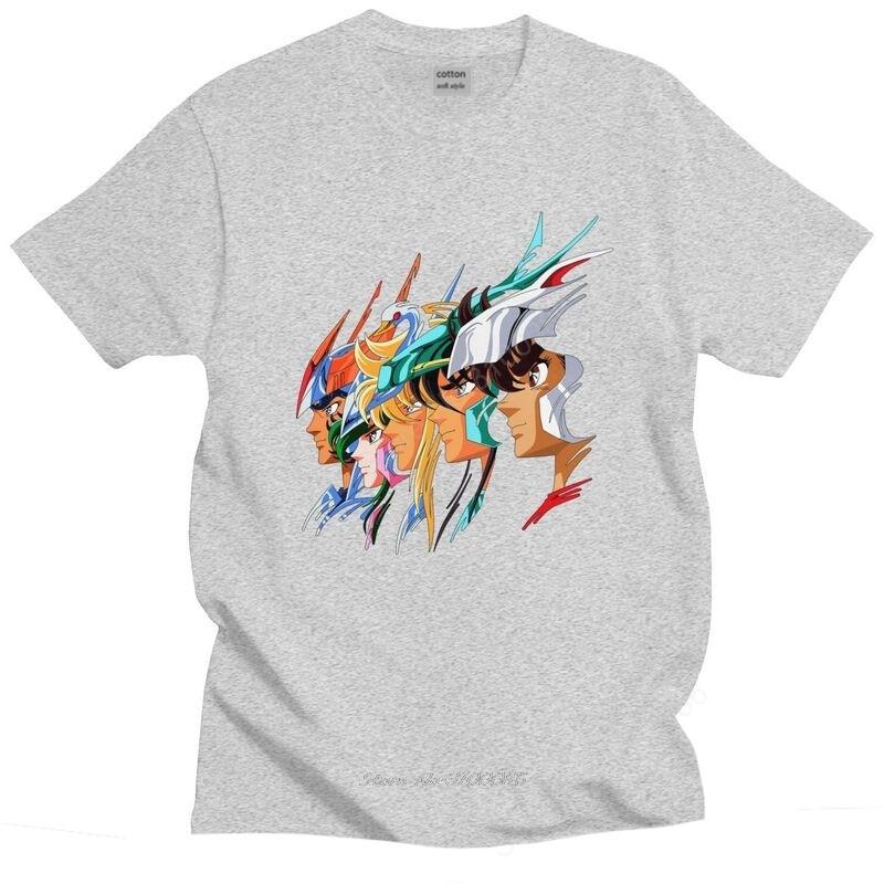 Handsome Saint Seiya Knights Of The Zodiac T Shirt Unisex Short Sleeved Cotton Tshirt  Los Caballeros Del Zodiaco Tee Top