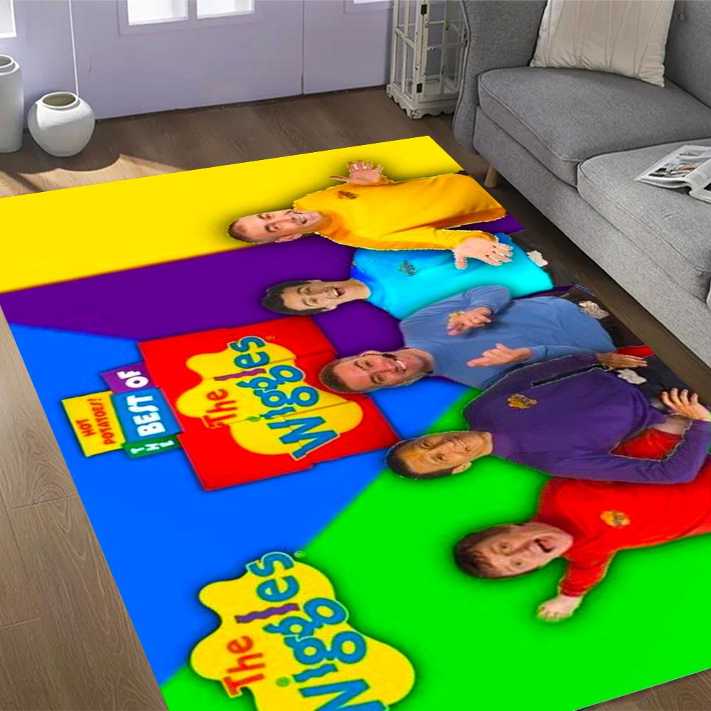 The Wiggles Singing Show Themed Anti-Slip Rugs - Polyester Home Decor, Suitable for Bedrooms, Living Rooms, Doorways, Studios, and Decorations