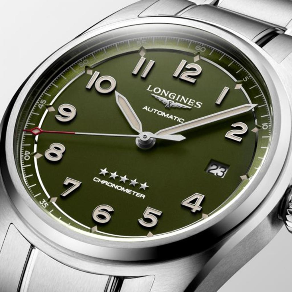 LONGINES Коллекция Spirit Автоматический Механический Механизм Мужские Часы Часы 40мм Зеленый Циферблат L3.810.4.03.6