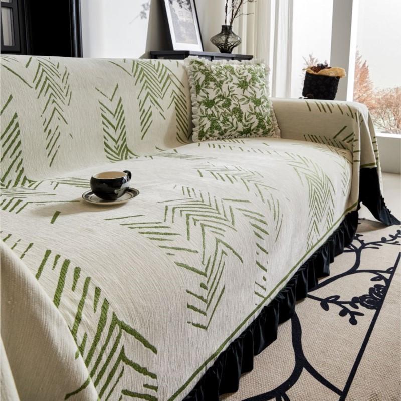 Funda Sofa Home Chenille Fishbone Pattern Sofa Mats Throw Blanket  All-season Camping Picnic Blanket Cover Sofa Cover