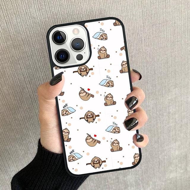 Sloth Animal Cute Phone Case For iPhone 17 Air 16 15 14 plus 12 13 Pro max Soft Bumper Shell Cover coque