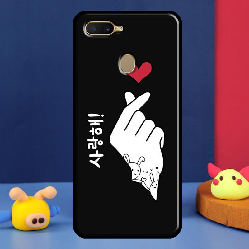 Чехол Kpop Пальцевое Сердце Для Oppo A96 A76 A16 A74 A94 A54 S A57 A77 A58 A78 A98 A5 A9 A91 A15 A17 A52 A72