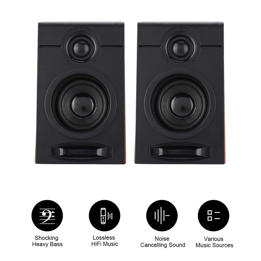 2 Pack Computer Bass Speaker USB Wired Multimedia Speakers PC Gaming Supply Sound Box for Household Studio Shop