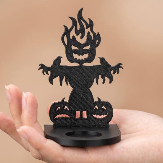 3D Printed Ghost Scarecrow Halloween Decor Candle Holder