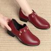Fashionable Shallow Mouth Single Shoes 2024 Spring and Autumn New Diamond Decorative Leather Shoes Side Zipper Single Shoes Traf