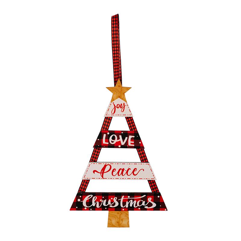 Деревянная табличка Рождественская табличка Настенное украшение Рождественская елка Настенное искусство Красочное украшение стены Украшение для рождественской елки