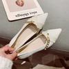 Pointed Single Shoes Women's Spring New 2025 New Versatile Small Fragrant Wind Chain Soft Sole Four Seasons Bean Shoes Ladyshoes