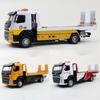 1/50 Грузовик-эвакуатор с платформой для перевозки автомобилей Volvo Игрушечный автомобиль Модель автомобиля из литого металла Механизм «оттяни и отпусти» Звук и свет Образовательная коллекция Подарок Ребенок