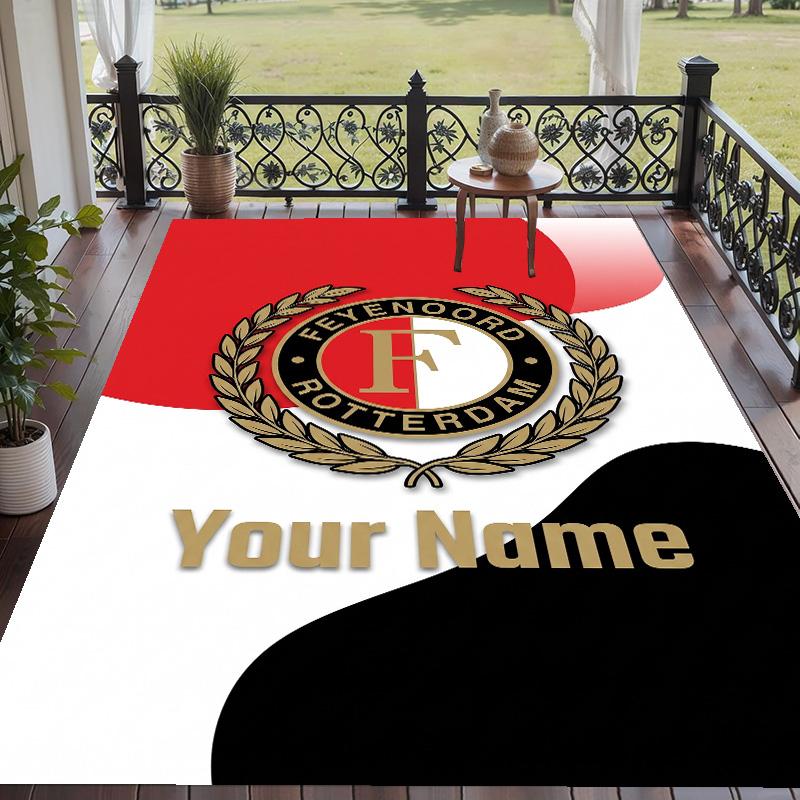 Custom Text Printed Rug Feyenoord Non Slip Floor Carpet For Home Room Decor