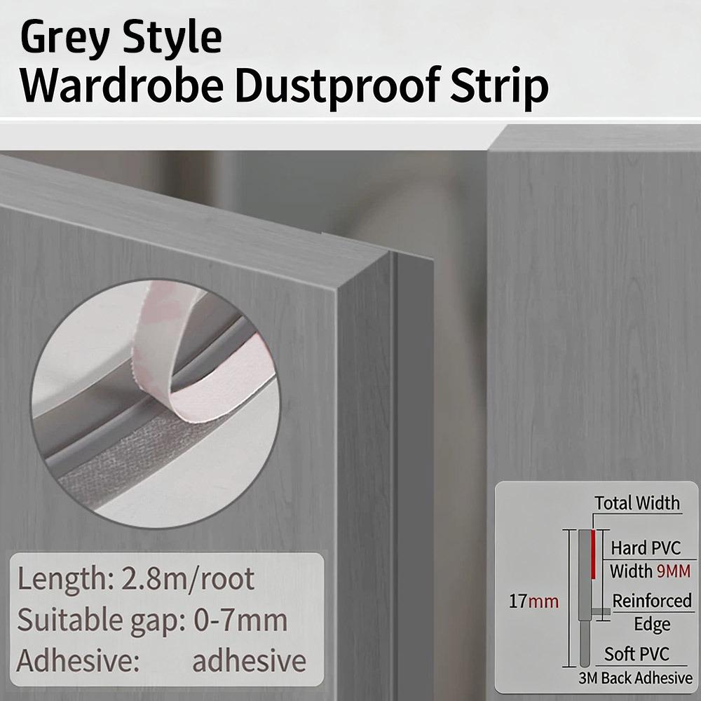 New Self-Adhesive Cabinet Door Dust Strips 2.8M TPE Seal Strip Wardrobe Seal Moisture-proof