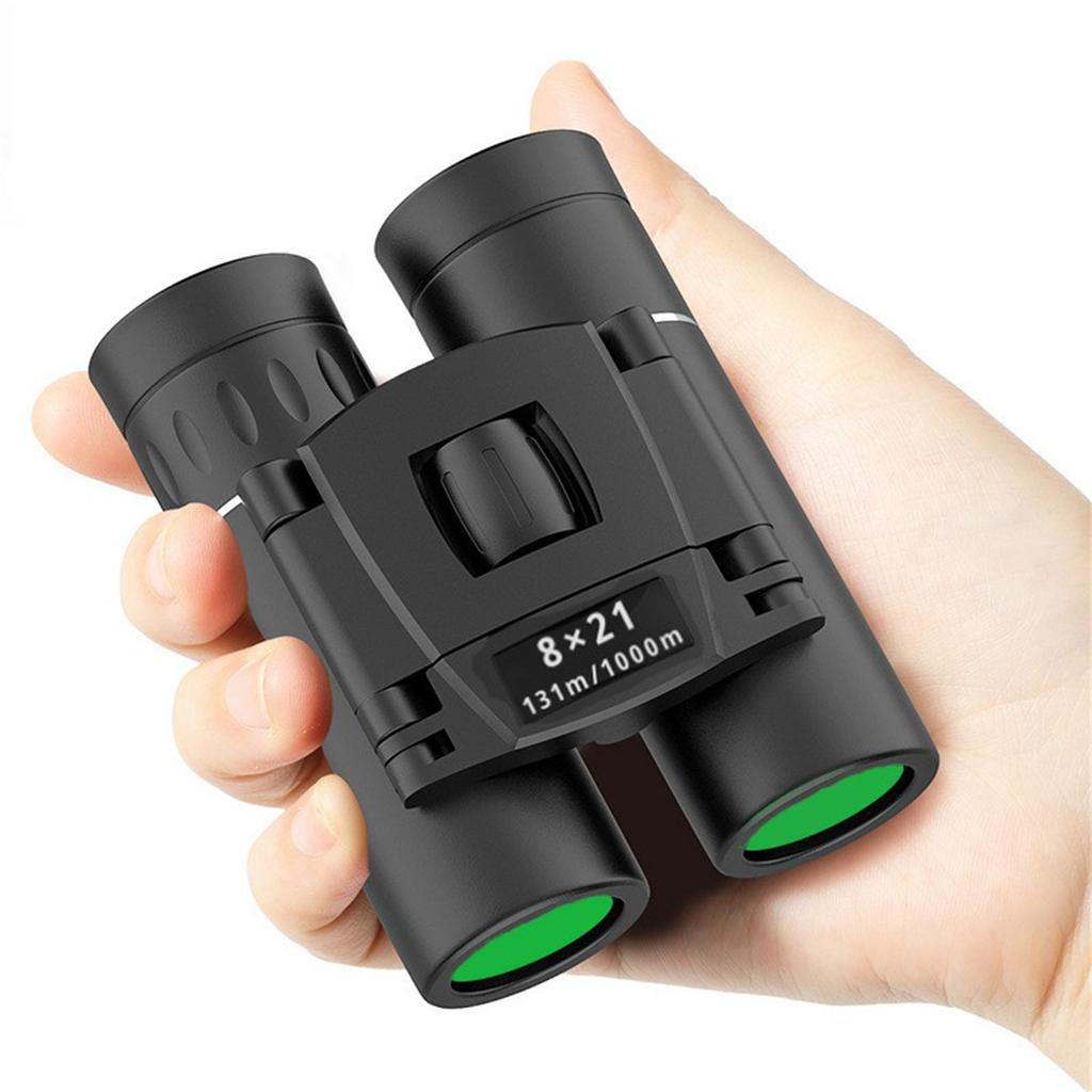 Compact 8x21 Folding Binoculars Lightweight Portable Outdoor Optics for Bird Watching Hiking Travel and Sporting Events