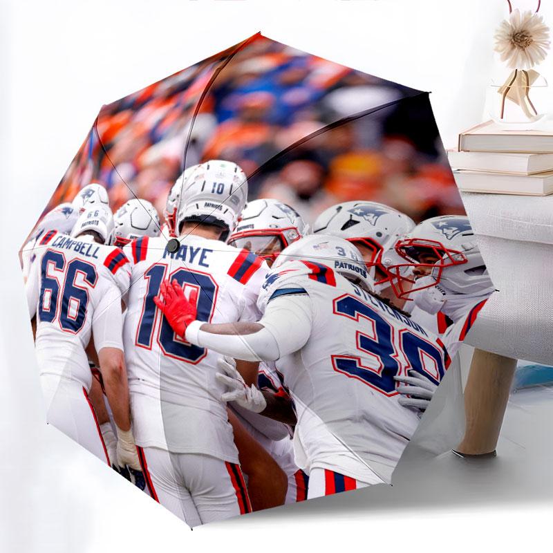 Узор с игроками New England Patriots, автоматический складной зонт, портативная и складная конструкция, 8 спиц, рождественский или день рождения подарок.